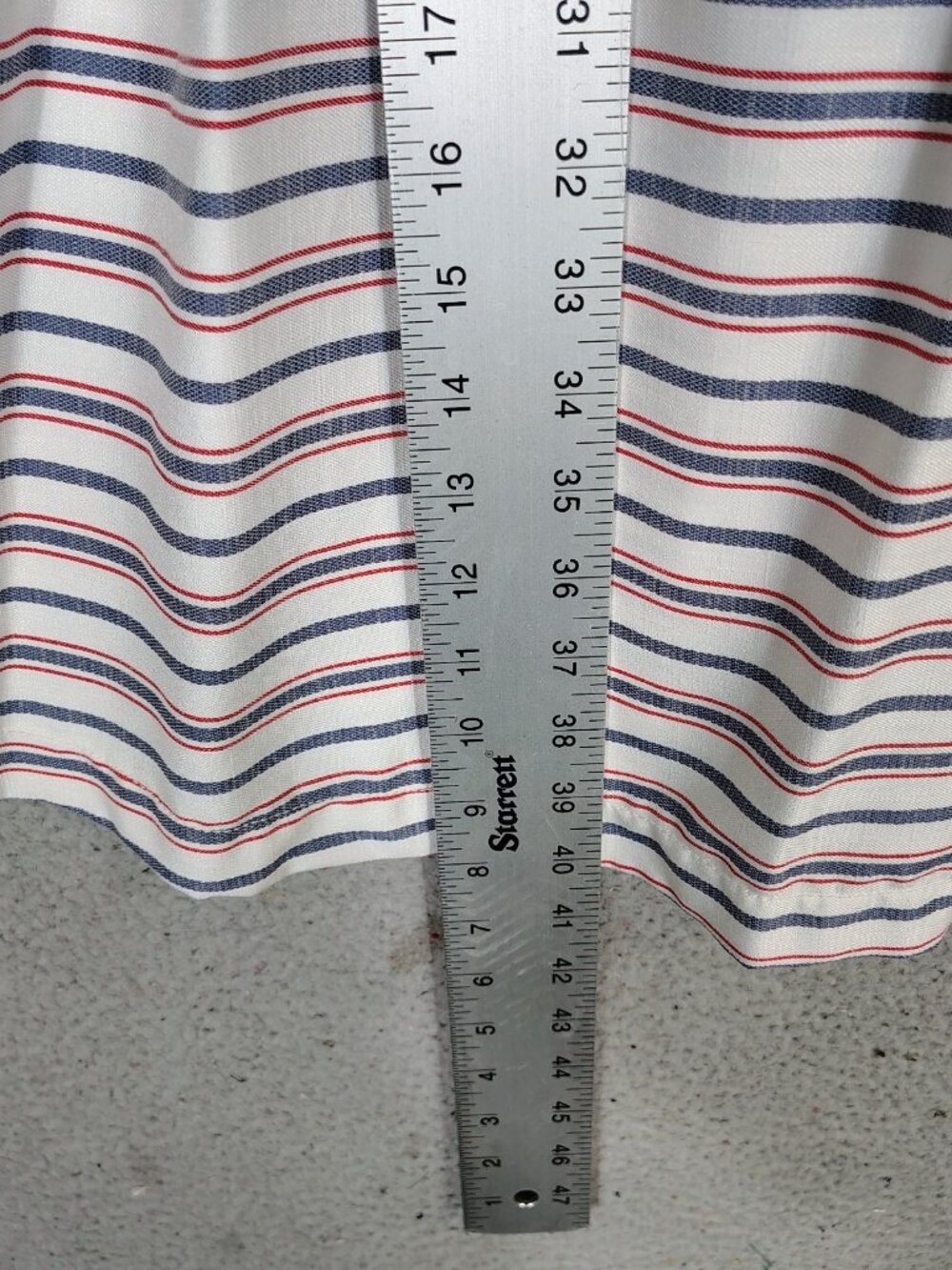 Karl Lagerfeld Dress Women's 6 White Blue Striped A-Line Belted 4th of July NWT - Picture 3 of 10